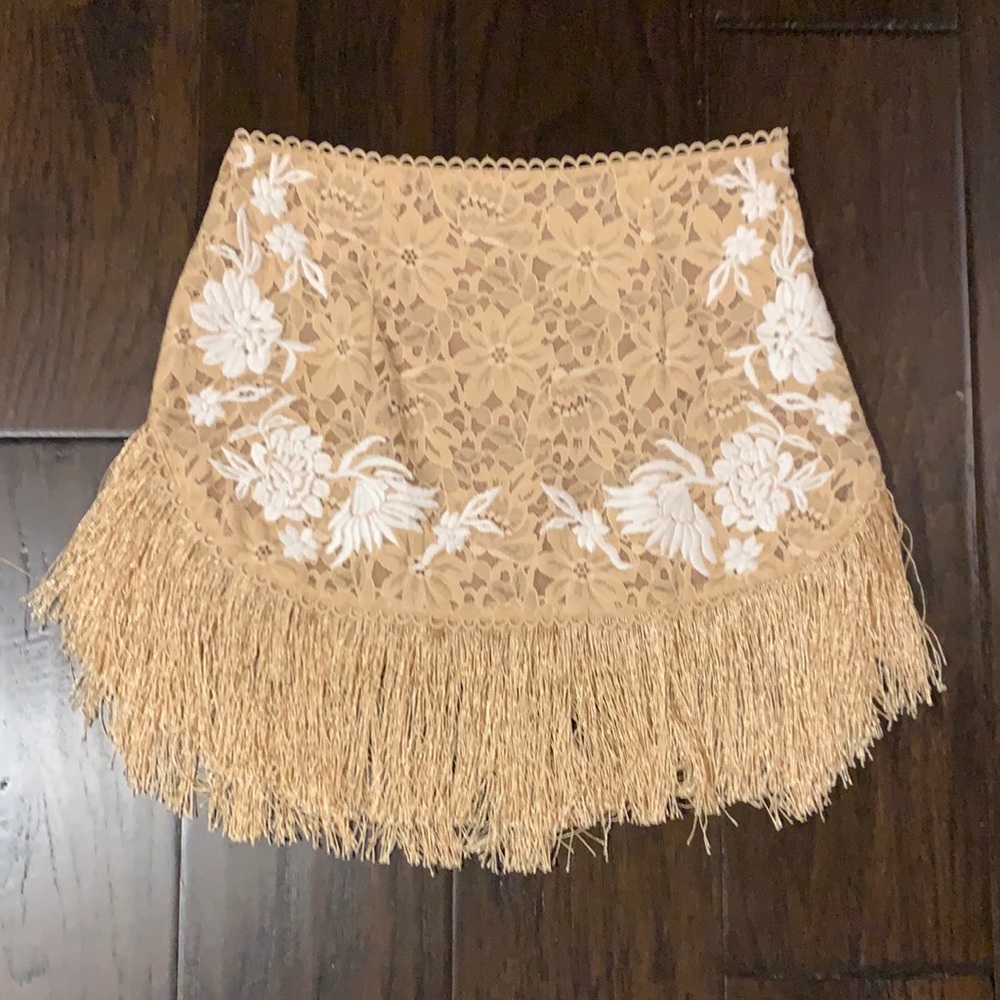 Fringe mini skirt